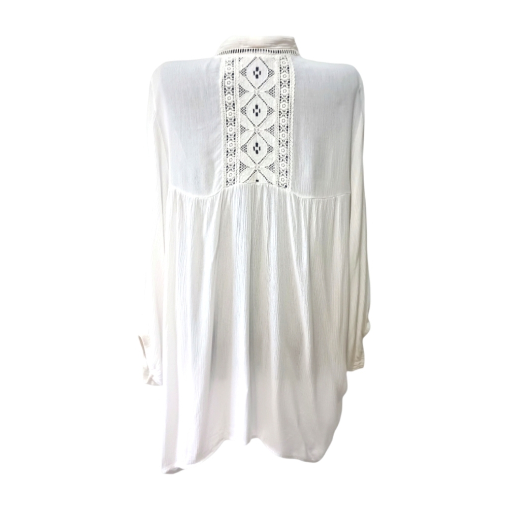 5/$25 Anne French White Lace Panel 3/4 Sleeve Kimono - Picture 7 of 8